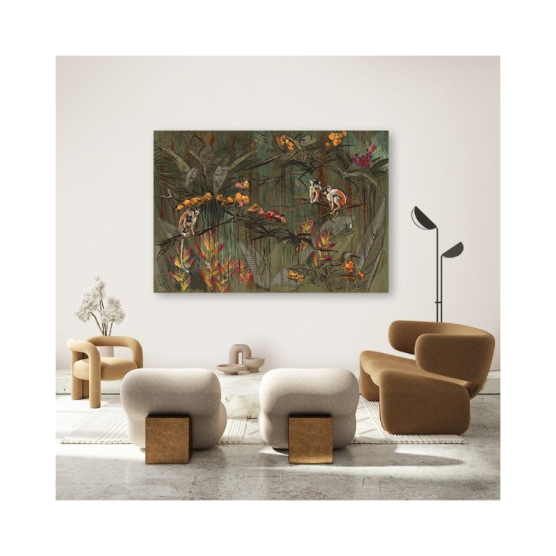 Bild auf Leinwand - Affen im Dschungel | Feeby