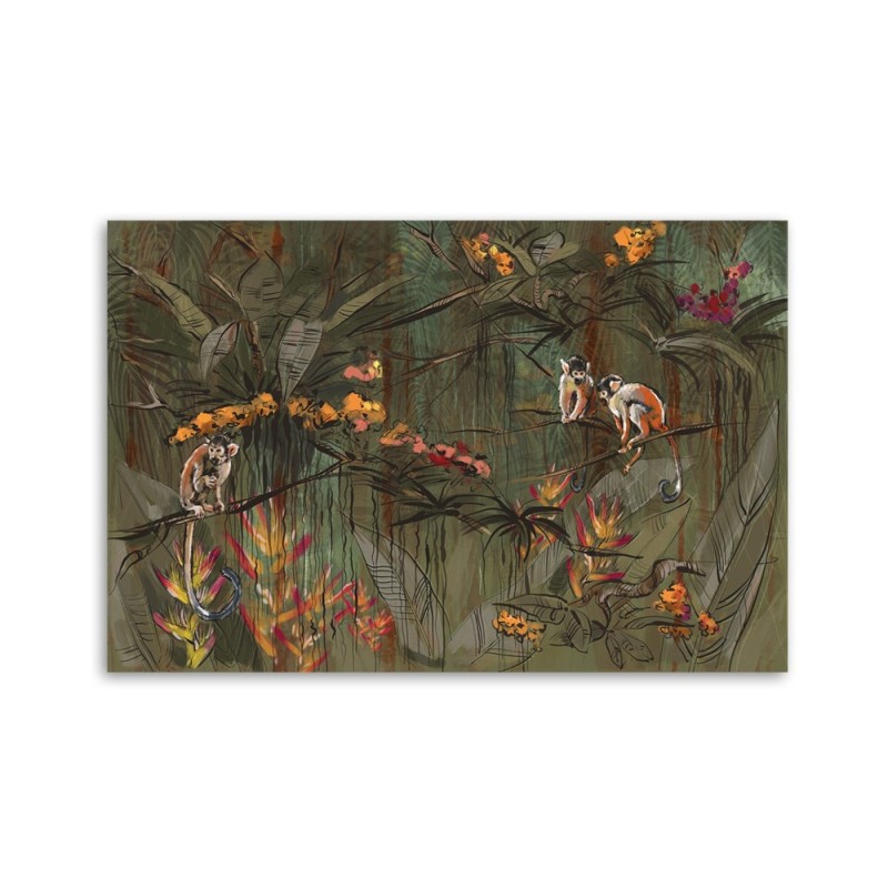 Bild auf Leinwand - Affen im Dschungel | Feeby