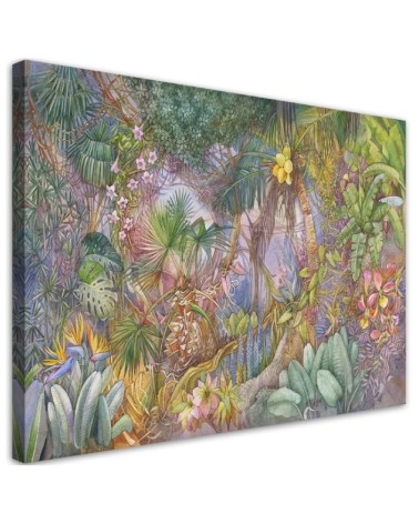 Wall Canvas painting for bedroom - Deep tropical jungle | FEEBY