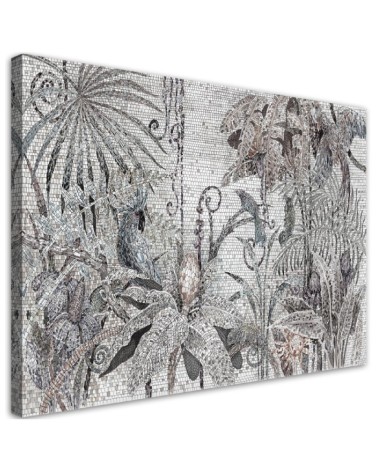 Printed Canvas prints for bedroom - Jungle topical mosaic | FEEBY
