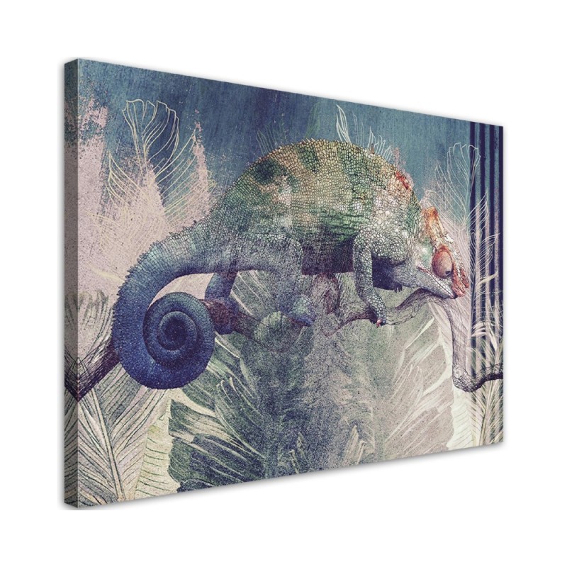 Bild auf Leinwand - Chamäleon auf einem Zweig | Feeby