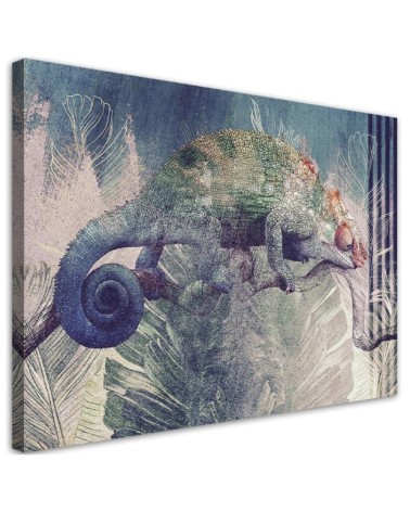 Bild auf Leinwand - Chamäleon auf einem Zweig | Feeby