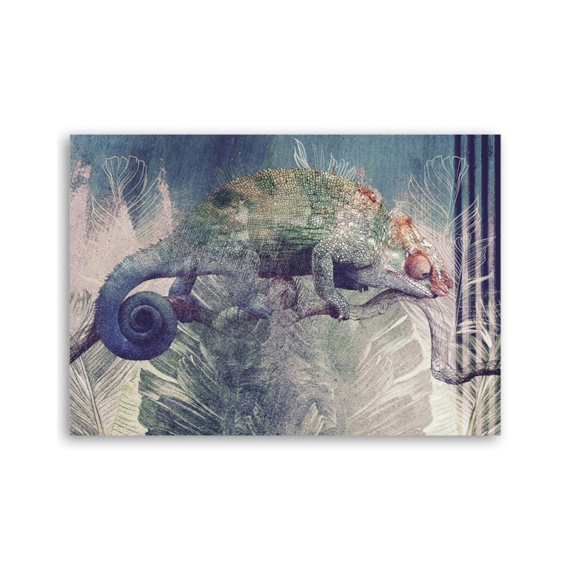 Bild auf Leinwand - Chamäleon auf einem Zweig | Feeby