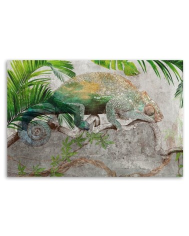 Modernes Wandbild - Chamäleon am Dschungelzweig | Feeby