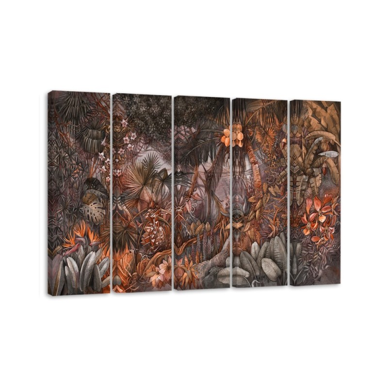 Wandbild für Wohnzimmer - Tiefer Dschungel | Feeby