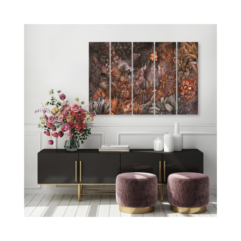 Wandbild für Wohnzimmer - Tiefer Dschungel | Feeby