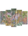 Modern painting for living room 5 parts - Deep jungle | FEEBY