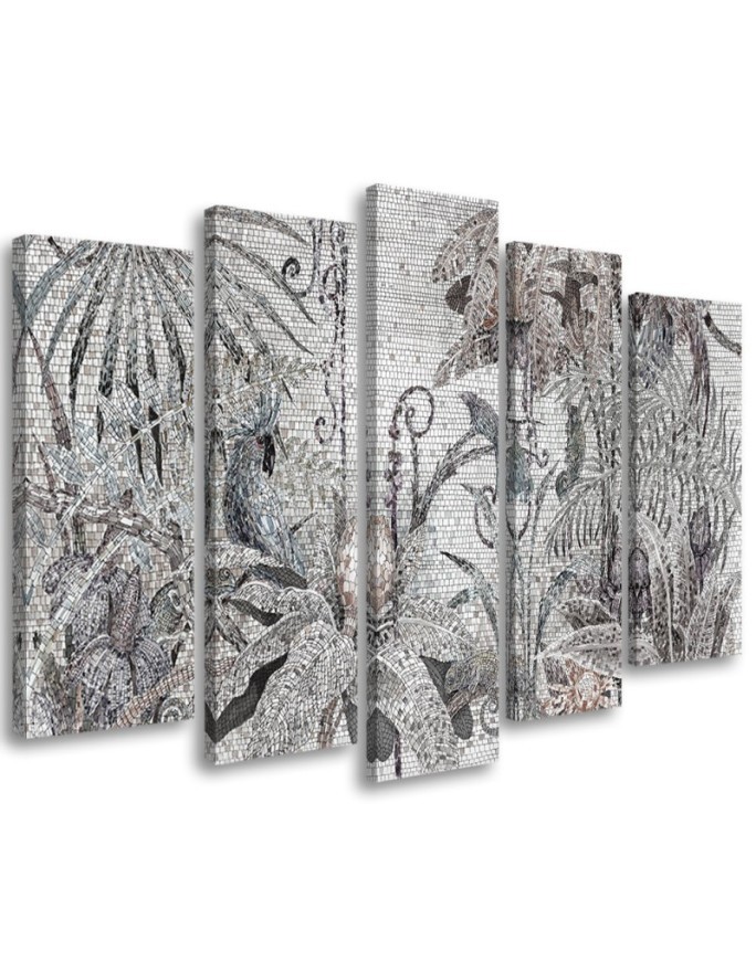 Leinwandbild modern - Mosaik -Dschungel | Feeby