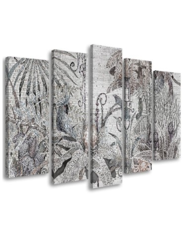 Five-part canvas painting - Jungle mosaic | FEEBY
