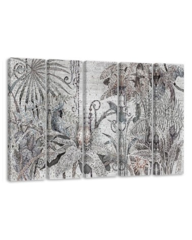 Five-part canvas wall painting - Jungle mosaic | FEEBY