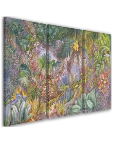 Triptych wall picture for bedroom - Deep jungle | FEEBY