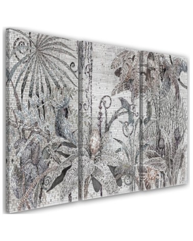 Bedroom triptych wall painting - Jungle mosaic | FEEBY
