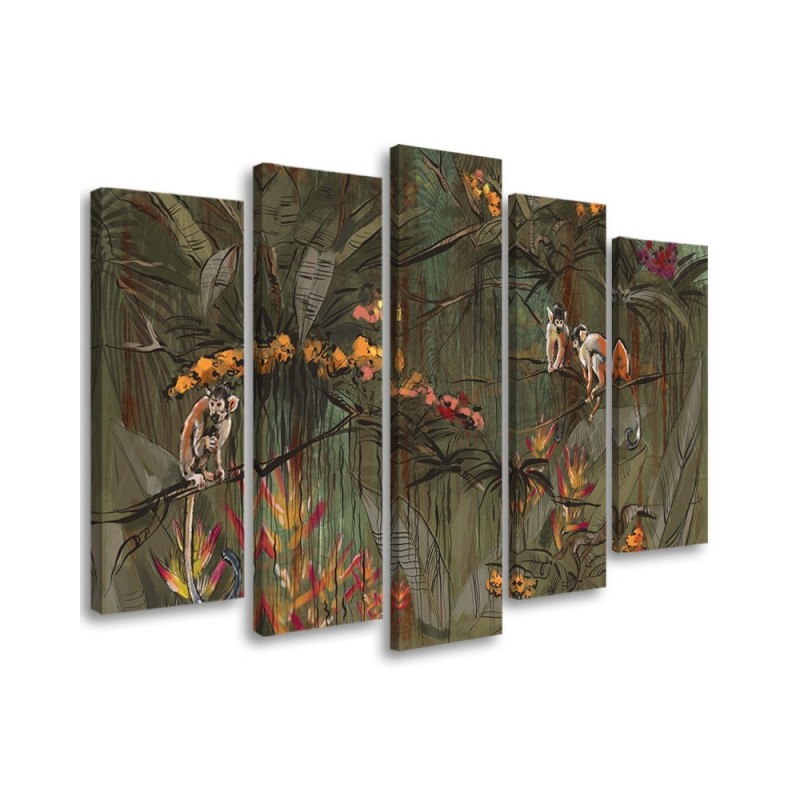 Dekoratives Leinwandbild - Affen im Dschungel | Feeby