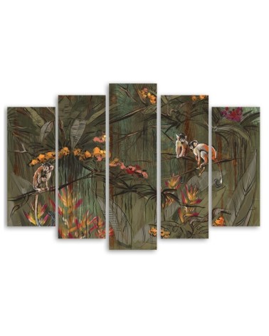 Dekoratives Leinwandbild - Affen im Dschungel | Feeby