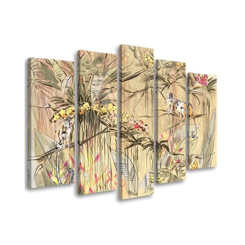 Modernes Wandbild - Affen im Dschungel | Feeby