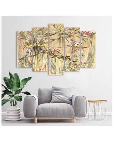 Modernes Wandbild - Affen im Dschungel | Feeby