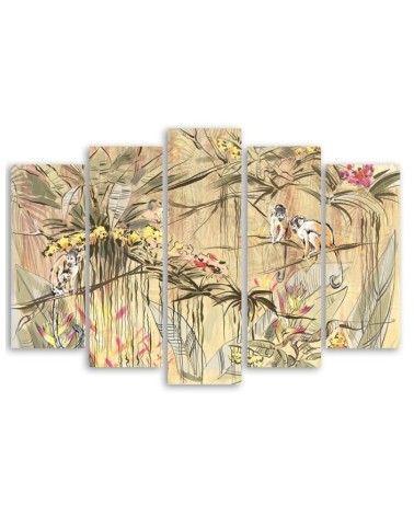 Modernes Wandbild - Affen im Dschungel | Feeby