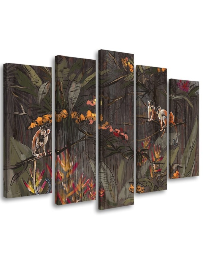 Bild auf Leinwand - Affen im Dschungel | Feeby