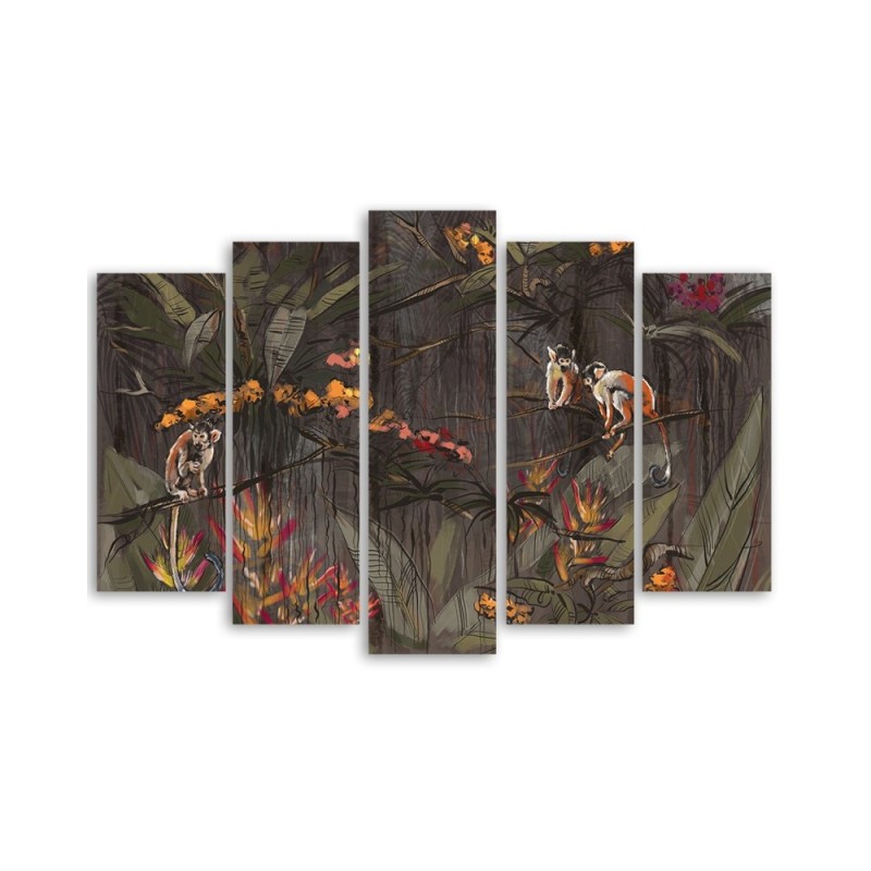 Bild auf Leinwand - Affen im Dschungel | Feeby