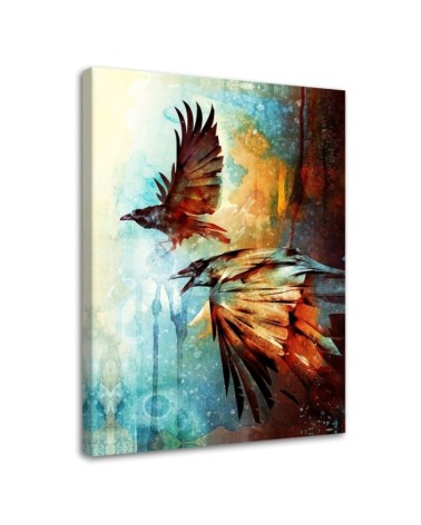 Wrapped Canvas prints for living room modern - Crows in Flight Barrett Biggers | FEEBY