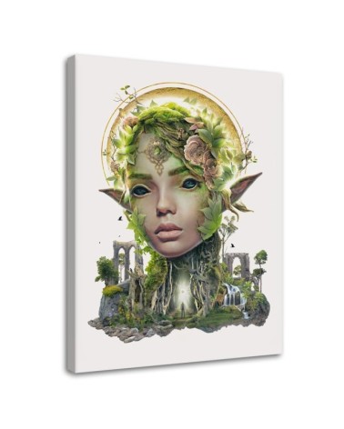 Canvas painting - Female elf and forest Barrett Biggers | FEEBY