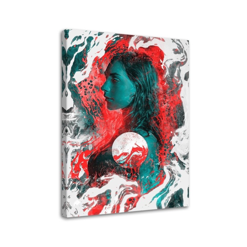 Canvas painting - Colourful abstract portrait of a woman | FEEBY