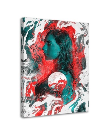 Canvas painting - Colourful abstract portrait of a woman | FEEBY