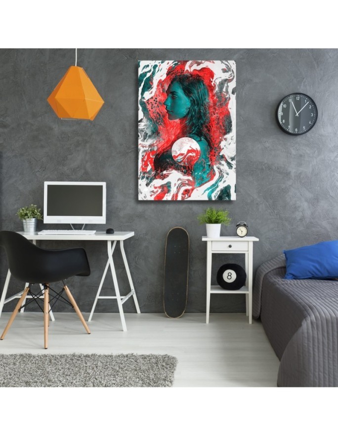 Obraz na płótnie canvas  - Kolorowy portret kobiety | FEEBY
