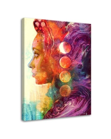 Wall art Canvas painting for living room - Coloured woman | FEEBY