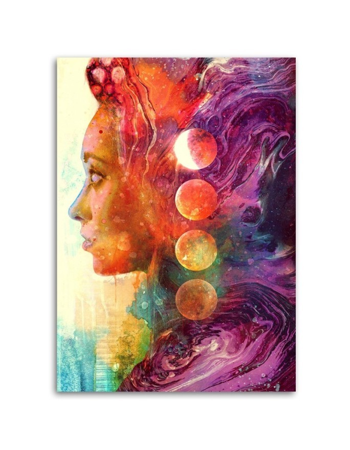 Wall art Canvas painting for living room - Coloured woman | FEEBY