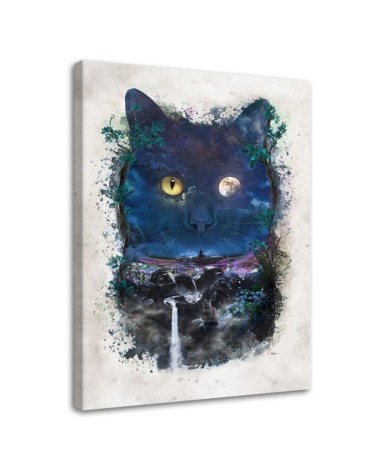 Pictures on Canvas living room - Black cat at night Barrett Biggers | FEEBY