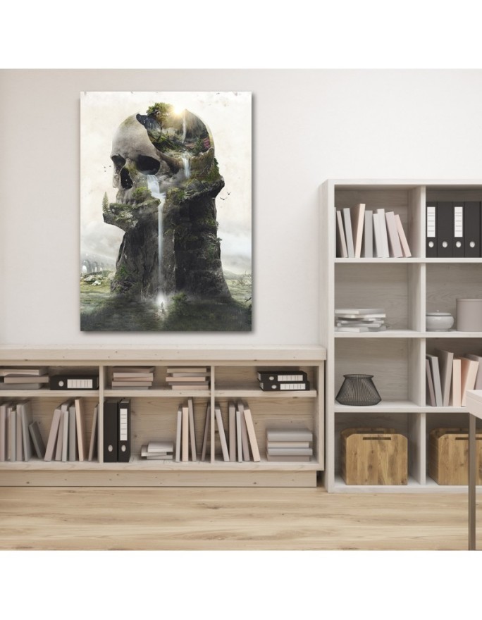 Wall Canvas painting - Skull waterfall Barrett Biggers | FEEBY