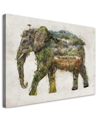 Bedroom Canvas painting - Elephant and expedition Barrett Biggers | FEEBY
