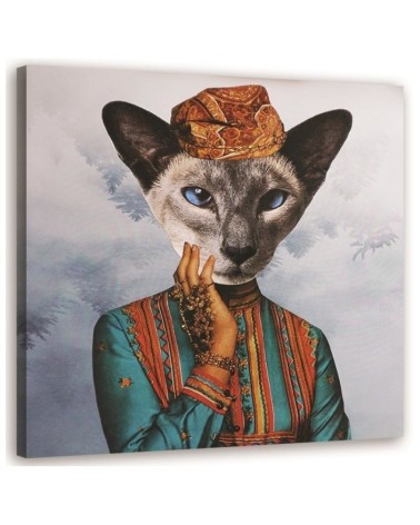 Modern wall art painting - Cat in a dress Lili Chartrand | FEEBY