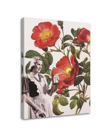 Wall art painting - Woman painting flowers Lili Chartrand | FEEBY