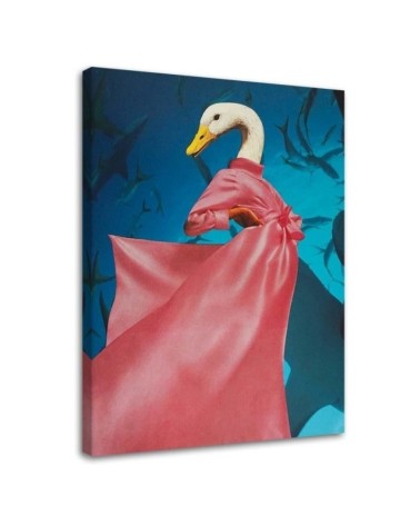 Wall art painting - Duck in pink dress Lili Chartrand | FEEBY
