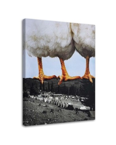Living room painting - Hens standing on mountains Lili Chartrand | FEEBY