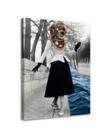 Wall painting - Woman with diver's helmet Lili Chartrand | FEEBY