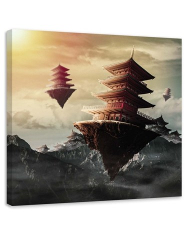 Wall art decoration - Chinese building abstract Zehem Chong | FEEBY