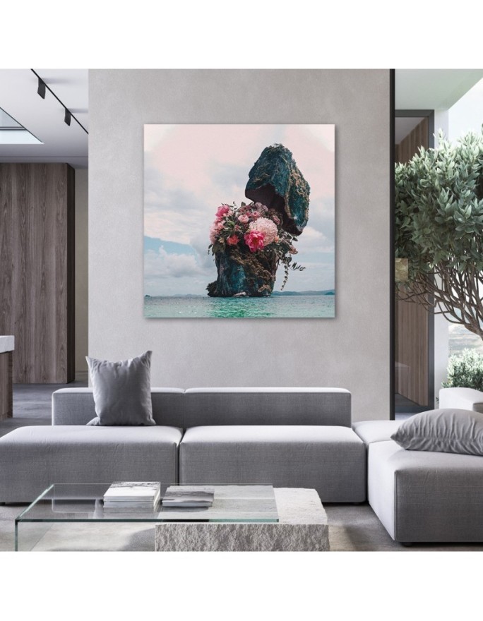 Stylish paintings for living room - Rock with flowers Zehem Chong | FEEBY