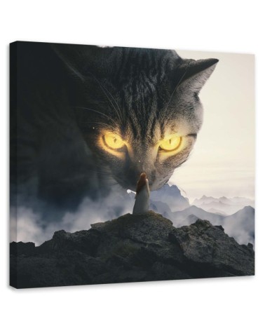 Stylish paintings for living room - Cat with yellow eyes Zehem Chong | FEEBY