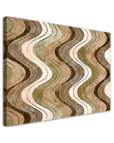 Wall art painting for living room - Vertical wavy lines | FEEBY