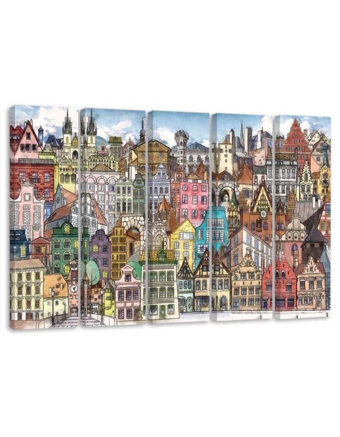 Leinwandbild - Fröhliche Stadt | Feeby