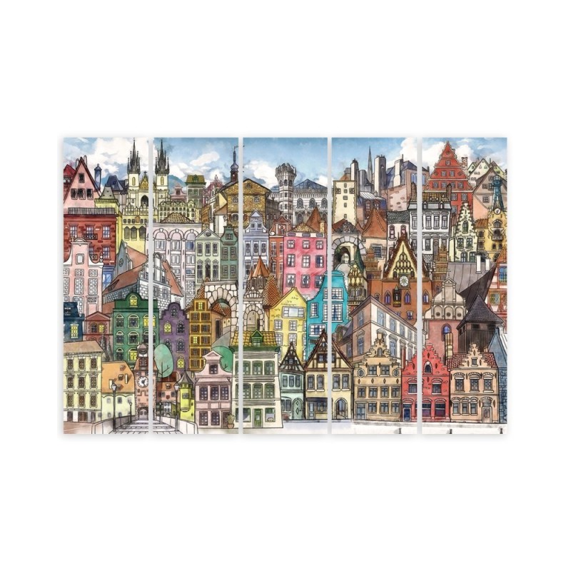 Leinwandbild - Fröhliche Stadt | Feeby