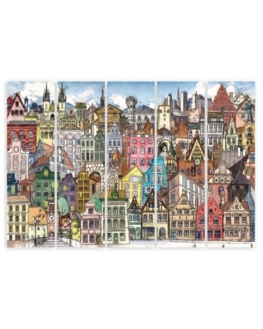 Leinwandbild - Fröhliche Stadt | Feeby