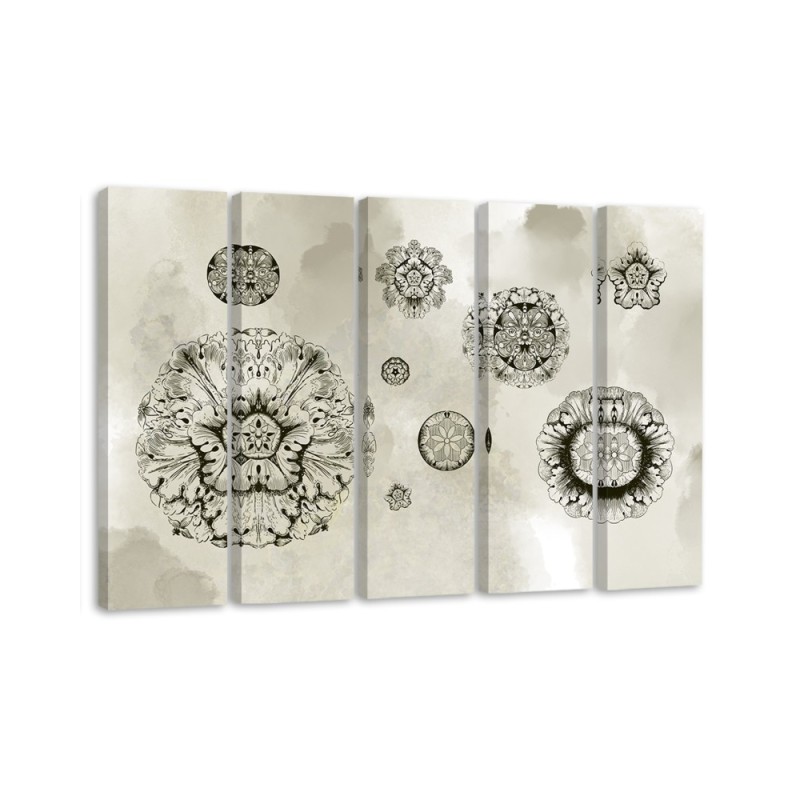 Modernes Wandbild - Florale geometrische Formen | Feeby