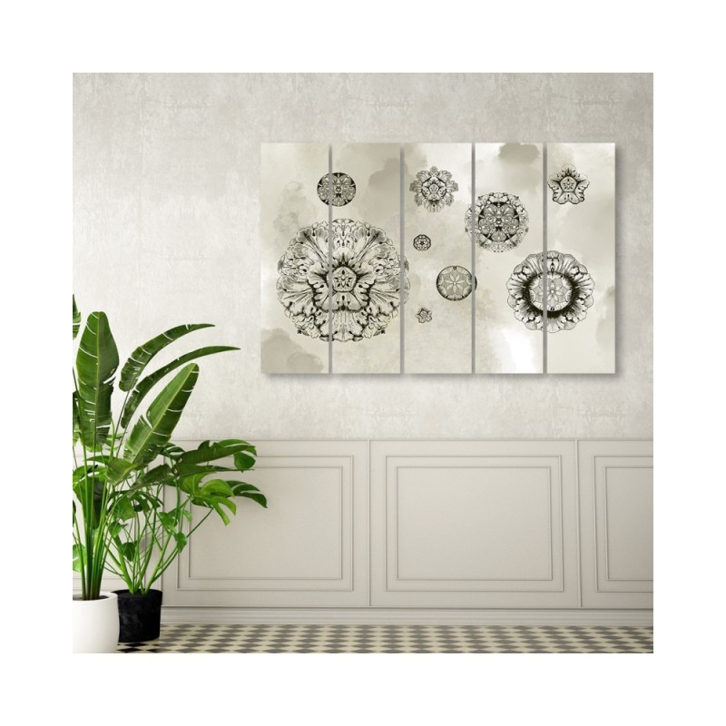 Modernes Wandbild - Florale geometrische Formen | Feeby