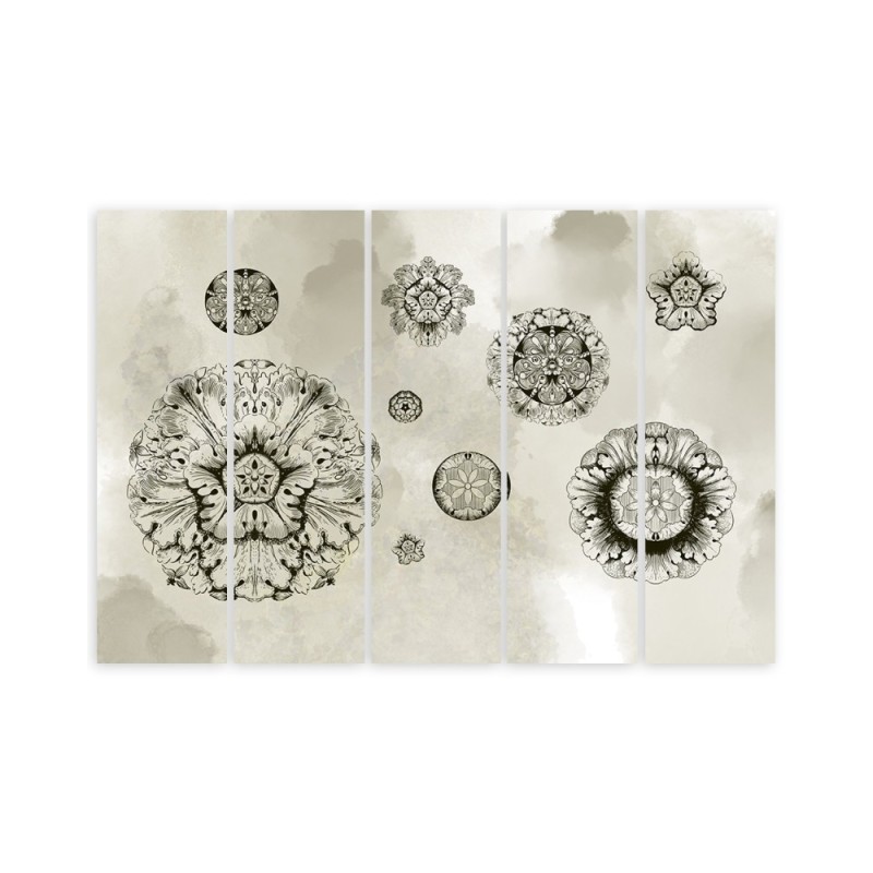 Modernes Wandbild - Florale geometrische Formen | Feeby