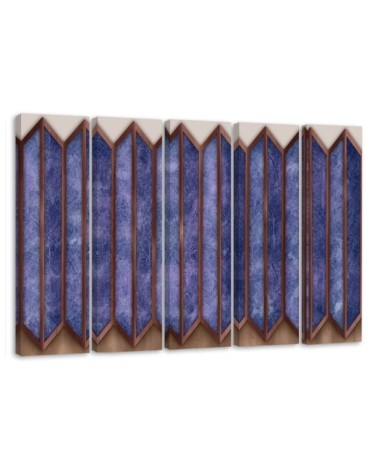 Five-part painting for living room - Colourful 3D windows | FEEBY