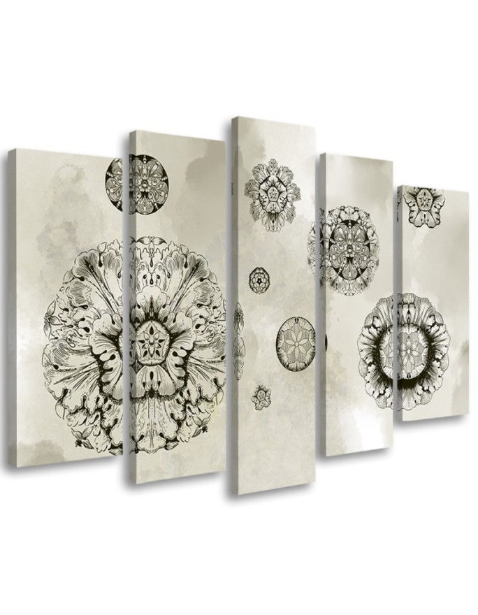 Wall art painting for living room - Floral geometric shapes | FEEBY